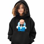 Fashion, accesorii si bijuterii - Copii - Imbracaminte copii - Pulovere si hanorace copii - Hanorac Copii Fete Boss Baby CEO Leader, negru, marime M Copii - Infinity.ro