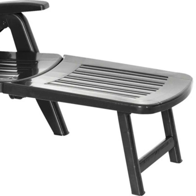 Casa si Gradina - Gradina si terasa - Mobilier exterior - Scaune si sezlonguri gradina - Sezlong de Plaja sau Gradina, reglabil, dimensiune 190 x 60 x 72 cm, material plastic, culoare Negru - Infinity.ro