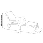 Casa si Gradina - Gradina si terasa - Mobilier exterior - Scaune si sezlonguri gradina - Sezlong de Plaja sau Gradina, reglabil, dimensiune 190 x 60 x 72 cm, material plastic, culoare Negru - Infinity.ro