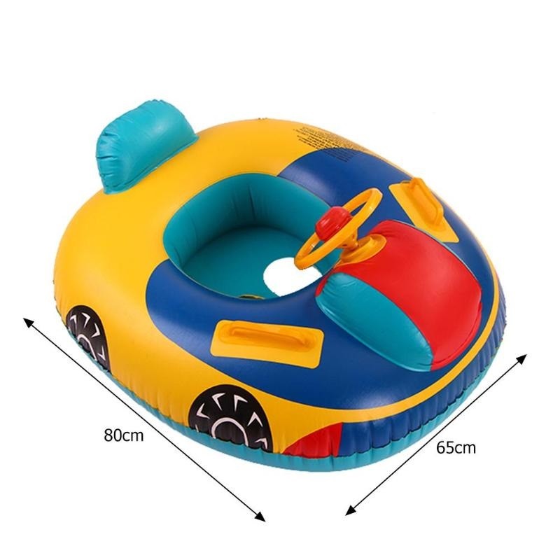 Jucarii, Copii si Bebe - Jucarii si jocuri - Jucarii de exterior - Colaci, ochelari si accesorii inot copii - Saltea gonflabila (colac) pentru copii model Masina cu Volan si Claxon, dimensiune 80 x 65 cm - Infinity.ro