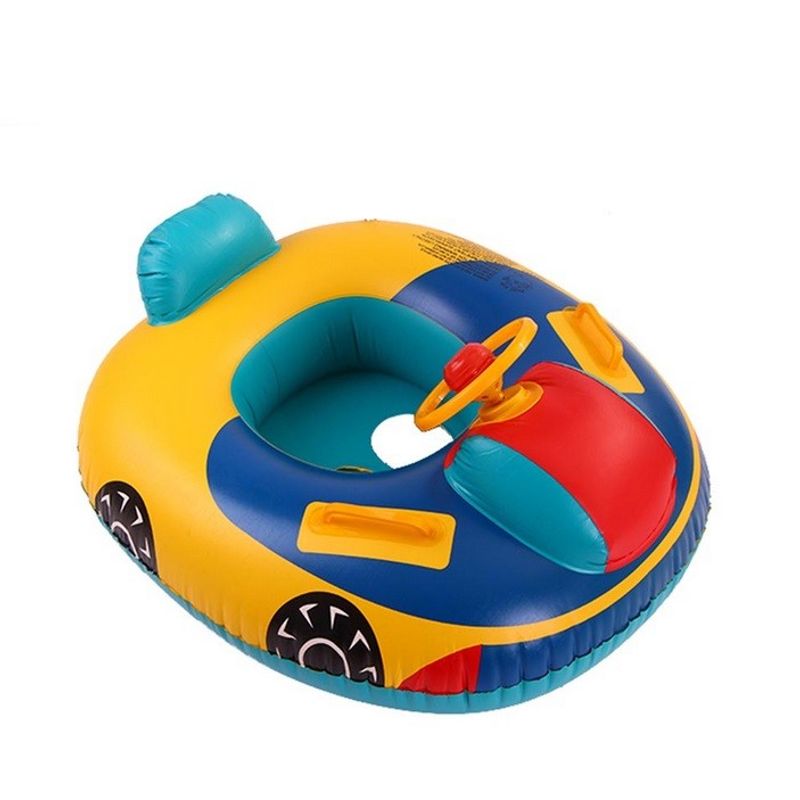 Jucarii, Copii si Bebe - Jucarii si jocuri - Jucarii de exterior - Colaci, ochelari si accesorii inot copii - Saltea gonflabila (colac) pentru copii model Masina cu Volan si Claxon, dimensiune 80 x 65 cm - Infinity.ro