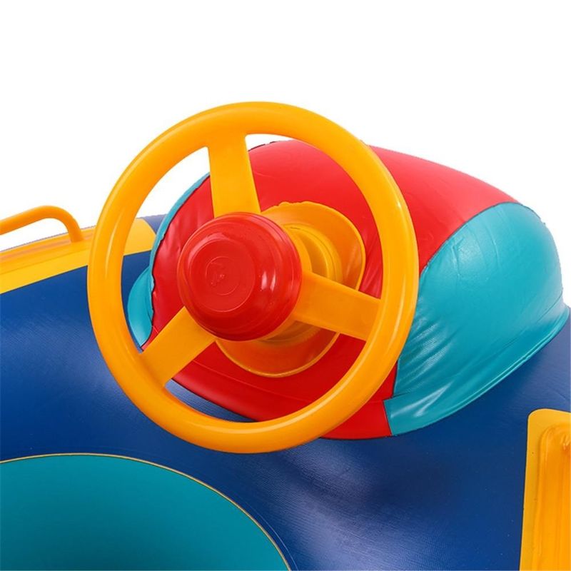 Jucarii, Copii si Bebe - Jucarii si jocuri - Jucarii de exterior - Colaci, ochelari si accesorii inot copii - Saltea gonflabila (colac) pentru copii model Masina cu Volan si Claxon, dimensiune 80 x 65 cm - Infinity.ro