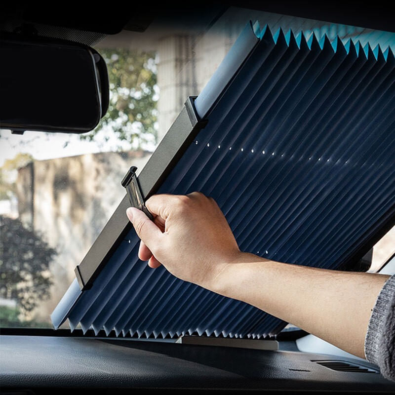 Auto si Moto - Piese auto si accesorii - Interior auto - Accesorii interior - Parasolar auto retractabil de tip "Acordeon", dimensiune 65 x 150 cm - Infinity.ro