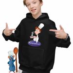 Fashion, accesorii si bijuterii - Copii - Imbracaminte copii - Pulovere si hanorace copii - Hanorac Copii Baieti Ratatouille Alfredo Remy Bucatar, negru, marime XL Copii - Infinity.ro