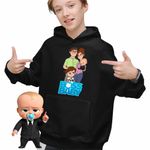 Fashion, accesorii si bijuterii - Copii - Imbracaminte copii - Pulovere si hanorace copii - Hanorac Copii Baieti Boss Baby Family, negru, marime XS Copii - Infinity.ro