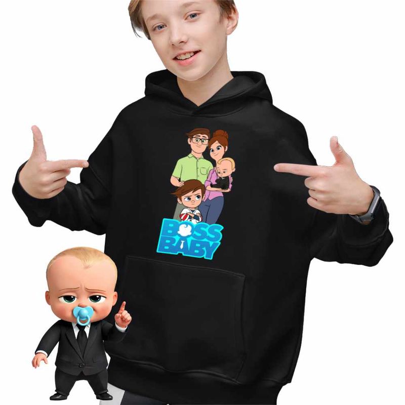 Fashion, accesorii si bijuterii - Copii - Imbracaminte copii - Pulovere si hanorace copii - Hanorac Copii Baieti Boss Baby Family, negru, marime XS Copii - Infinity.ro