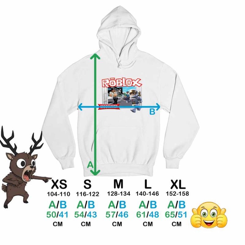 Fashion, accesorii si bijuterii - Copii - Imbracaminte copii - Pulovere si hanorace copii - Hanorac Copii Fete Brookhaven Roblox, alb, marime XL Copii - Infinity.ro