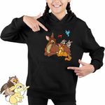 Fashion, accesorii si bijuterii - Copii - Imbracaminte copii - Pulovere si hanorace copii - Hanorac Copii Fete Bambi Thumper Iepuras Caprioara, negru, marime XL Copii - Infinity.ro