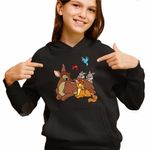 Fashion, accesorii si bijuterii - Copii - Imbracaminte copii - Pulovere si hanorace copii - Hanorac Copii Fete Bambi Thumper Iepuras Caprioara, negru, marime XL Copii - Infinity.ro
