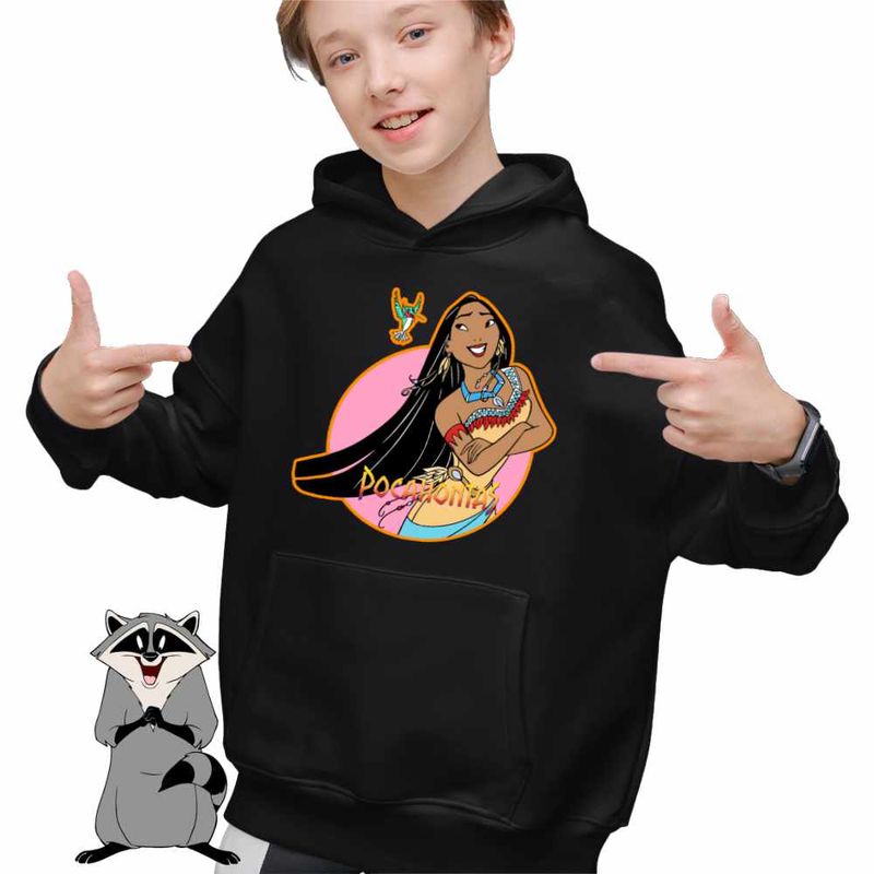 Fashion, accesorii si bijuterii - Copii - Imbracaminte copii - Pulovere si hanorace copii - Hanorac Copii Baieti Pocahontas Native American, negru, marime S Copii - Infinity.ro
