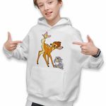 Fashion, accesorii si bijuterii - Copii - Imbracaminte copii - Pulovere si hanorace copii - Hanorac Copii Baieti Bambi Fluturas Thumper Coada Iepure, alb, marime L Copii - Infinity.ro