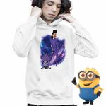 Fashion, accesorii si bijuterii - Copii - Imbracaminte copii - Pulovere si hanorace copii - Hanorac Copii Baieti Balthazar Bratt Bad Minions Despicable, alb, marime S Copii - Infinity.ro
