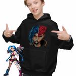 Fashion, accesorii si bijuterii - Copii - Imbracaminte copii - Pulovere si hanorace copii - Hanorac Copii Baieti Arcane Jinx Vi Runeterra, negru, marime S Copii - Infinity.ro