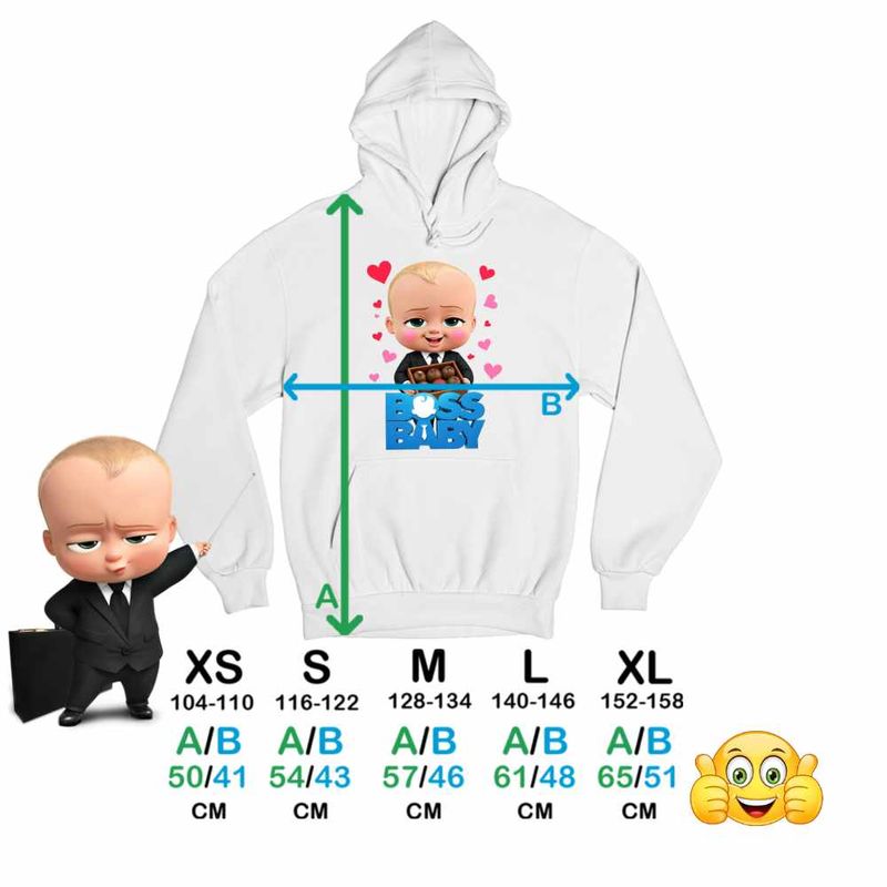 Fashion, accesorii si bijuterii - Copii - Imbracaminte copii - Pulovere si hanorace copii - Hanorac Copii Fete Boss Baby Ciocolata Valentines Day, alb, marime L Copii - Infinity.ro