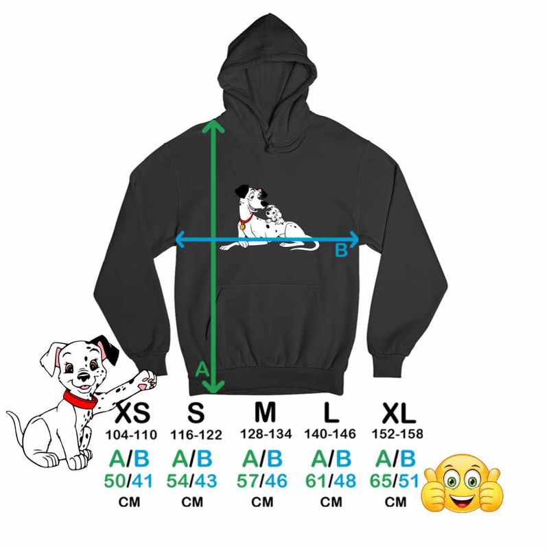 Fashion, accesorii si bijuterii - Copii - Imbracaminte copii - Pulovere si hanorace copii - Hanorac Copii Baieti 101 Dalmatieni Pongo Freckles Dalmatian, negru, marime S Copii - Infinity.ro