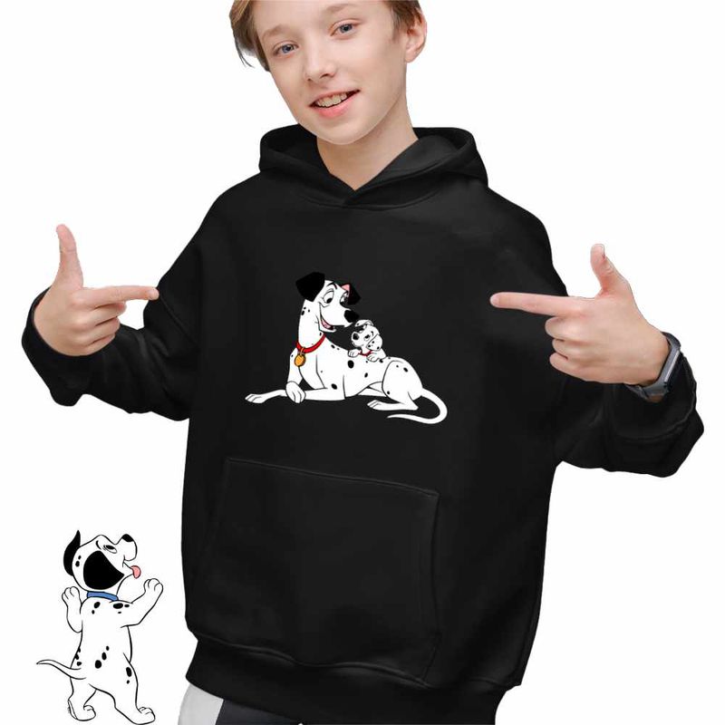 Fashion, accesorii si bijuterii - Copii - Imbracaminte copii - Pulovere si hanorace copii - Hanorac Copii Baieti 101 Dalmatieni Pongo Freckles Dalmatian, negru, marime S Copii - Infinity.ro