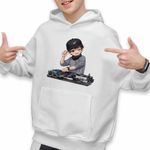 Fashion, accesorii si bijuterii - Copii - Imbracaminte copii - Pulovere si hanorace copii - Hanorac Copii Baieti Lost Frequencies DJ Part, alb, marime S Copii - Infinity.ro