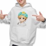 Fashion, accesorii si bijuterii - Copii - Imbracaminte copii - Pulovere si hanorace copii - Hanorac Copii Baieti Taemin Chibi Shinee Kpop, alb, marime S Copii - Infinity.ro