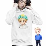 Fashion, accesorii si bijuterii - Copii - Imbracaminte copii - Pulovere si hanorace copii - Hanorac Copii Baieti Taemin Chibi Shinee Kpop, alb, marime S Copii - Infinity.ro