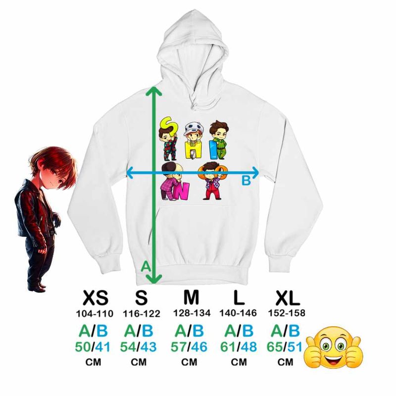 Fashion, accesorii si bijuterii - Copii - Imbracaminte copii - Pulovere si hanorace copii - Hanorac Copii Baieti Kpop Shinee K-Pop Huntrix, alb, marime XS Copii - Infinity.ro