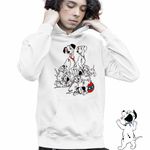 Fashion, accesorii si bijuterii - Copii - Imbracaminte copii - Pulovere si hanorace copii - Hanorac Copii Baieti 101 Dalmatieni Pongo Perdita Joaca Catelusi, alb, marime L Copii - Infinity.ro