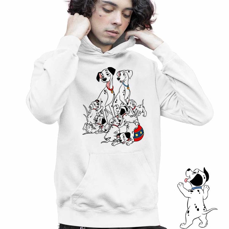 Fashion, accesorii si bijuterii - Copii - Imbracaminte copii - Pulovere si hanorace copii - Hanorac Copii Baieti 101 Dalmatieni Pongo Perdita Joaca Catelusi, alb, marime L Copii - Infinity.ro