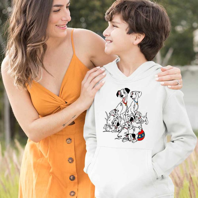 Fashion, accesorii si bijuterii - Copii - Imbracaminte copii - Pulovere si hanorace copii - Hanorac Copii Baieti 101 Dalmatieni Pongo Perdita Joaca Catelusi, alb, marime L Copii - Infinity.ro