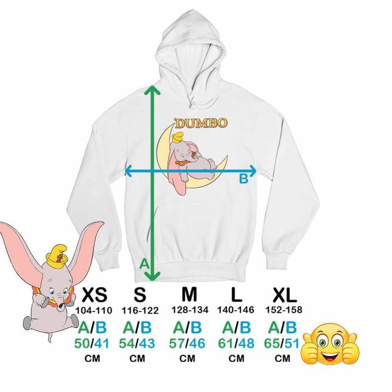 Fashion, accesorii si bijuterii - Copii - Imbracaminte copii - Pulovere si hanorace copii - Hanorac Copii Baieti Dumbo Luna Somn Usor Elefant Circ, alb, marime XS Copii - Infinity.ro