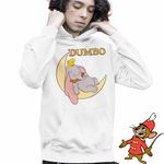 Fashion, accesorii si bijuterii - Copii - Imbracaminte copii - Pulovere si hanorace copii - Hanorac Copii Baieti Dumbo Luna Somn Usor Elefant Circ, alb, marime XS Copii - Infinity.ro