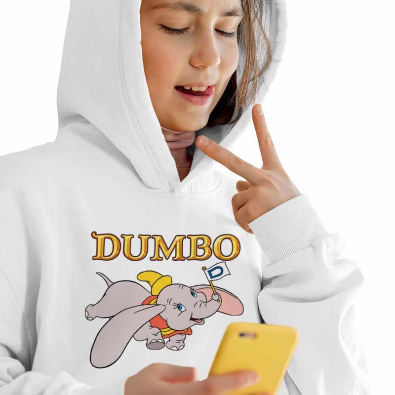 Fashion, accesorii si bijuterii - Copii - Imbracaminte copii - Pulovere si hanorace copii - Hanorac Copii Fete Dumbo Elefantel Zburator Circ, alb, marime M Copii - Infinity.ro