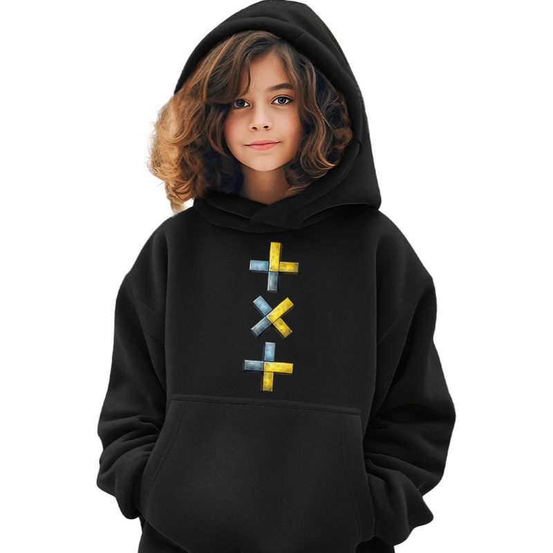 Fashion, accesorii si bijuterii - Copii - Imbracaminte copii - Pulovere si hanorace copii - Hanorac Copii Fete Tomorrow X Together Vibe Kpop Merch, negru, marime XS Copii - Infinity.ro