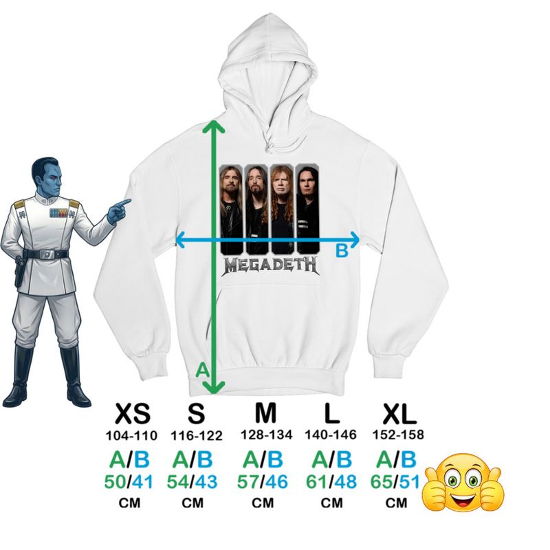 Fashion, accesorii si bijuterii - Copii - Imbracaminte copii - Pulovere si hanorace copii - Hanorac Copii Baieti Megadeth Legend Heave Metal, alb, marime L Copii - Infinity.ro