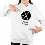 Fashion, accesorii si bijuterii - Copii - Imbracaminte copii - Pulovere si hanorace copii - Hanorac Copii Fete EXO Kpop Merch, alb, marime XL Copii - Infinity.ro