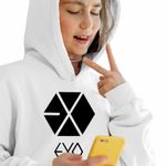 Fashion, accesorii si bijuterii - Copii - Imbracaminte copii - Pulovere si hanorace copii - Hanorac Copii Fete EXO Kpop Merch, alb, marime XL Copii - Infinity.ro