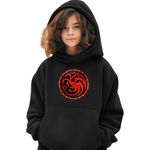 Fashion, accesorii si bijuterii - Copii - Imbracaminte copii - Pulovere si hanorace copii - Hanorac Copii Fete Game of Thrones Targaryen Sigil, negru, marime XL Copii - Infinity.ro