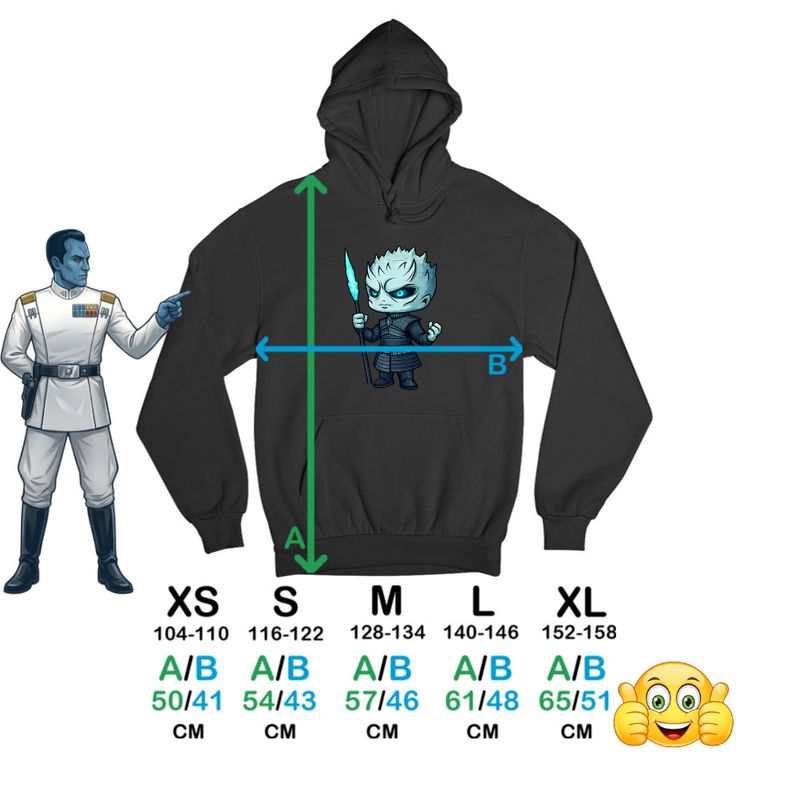 Fashion, accesorii si bijuterii - Copii - Imbracaminte copii - Pulovere si hanorace copii - Hanorac Copii Baieti Game of Thrones Night King White Walkers, negru, marime M Copii - Infinity.ro