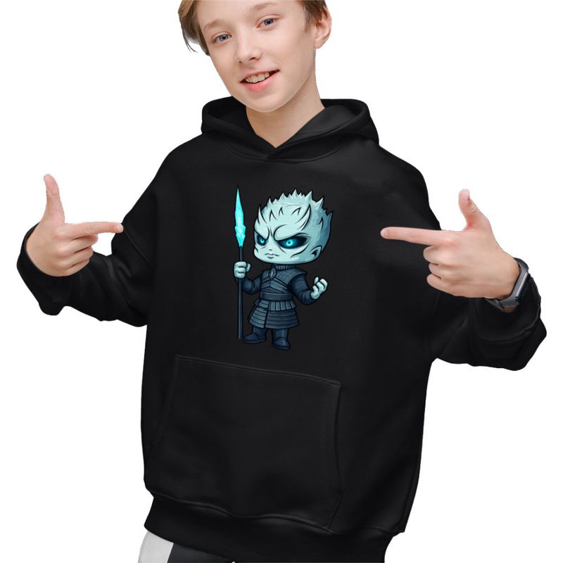 Fashion, accesorii si bijuterii - Copii - Imbracaminte copii - Pulovere si hanorace copii - Hanorac Copii Baieti Game of Thrones Night King White Walkers, negru, marime M Copii - Infinity.ro