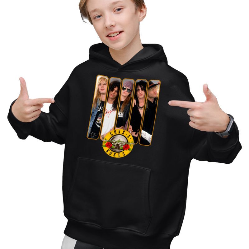 Fashion, accesorii si bijuterii - Copii - Imbracaminte copii - Pulovere si hanorace copii - Hanorac Copii Baieti Guns N Roses Merch, negru, marime M Copii - Infinity.ro