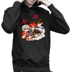 Fashion, accesorii si bijuterii - Copii - Imbracaminte copii - Pulovere si hanorace copii - Hanorac Copii Baieti Tomorrow X Together Kpop Merch, negru, marime XS Copii - Infinity.ro