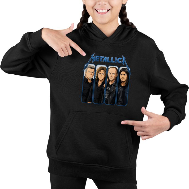 Fashion, accesorii si bijuterii - Copii - Imbracaminte copii - Pulovere si hanorace copii - Hanorac Copii Fete Metallica Four Horsemen Merch, negru, marime M Copii - Infinity.ro