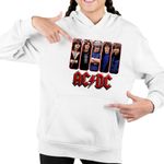 Fashion, accesorii si bijuterii - Copii - Imbracaminte copii - Pulovere si hanorace copii - Hanorac Copii Fete ACDC Merch All Gang AC/DC, alb, marime L Copii - Infinity.ro