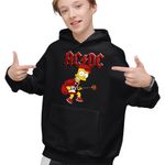 Fashion, accesorii si bijuterii - Copii - Imbracaminte copii - Pulovere si hanorace copii - Hanorac Copii Baieti ACDC The Simpsons Bart AC/DC Merch, negru, marime XS Copii - Infinity.ro
