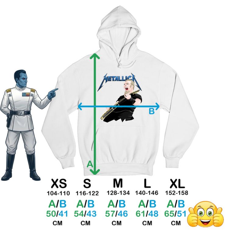 Fashion, accesorii si bijuterii - Copii - Imbracaminte copii - Pulovere si hanorace copii - Hanorac Copii Baieti Metallica Merch James Hetfield, alb, marime S Copii - Infinity.ro