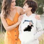 Fashion, accesorii si bijuterii - Copii - Imbracaminte copii - Pulovere si hanorace copii - Hanorac Copii Baieti Metallica Merch James Hetfield, alb, marime S Copii - Infinity.ro