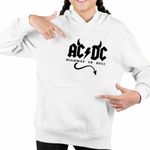 Fashion, accesorii si bijuterii - Copii - Imbracaminte copii - Pulovere si hanorace copii - Hanorac Copii Fete AC/DC Highway To Hell ACDC Merch, alb, marime S Copii - Infinity.ro