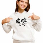 Fashion, accesorii si bijuterii - Copii - Imbracaminte copii - Pulovere si hanorace copii - Hanorac Copii Fete AC/DC Highway To Hell ACDC Merch, alb, marime S Copii - Infinity.ro