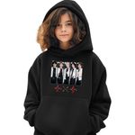 Fashion, accesorii si bijuterii - Copii - Imbracaminte copii - Pulovere si hanorace copii - Hanorac Copii Fete Tomorrow X Together Kpop Party Merch, negru, marime L Copii - Infinity.ro
