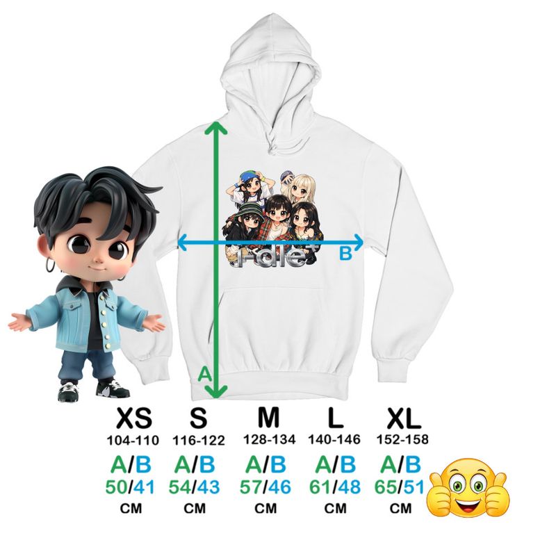Fashion, accesorii si bijuterii - Copii - Imbracaminte copii - Pulovere si hanorace copii - Hanorac Copii Baieti I-dle Kpop Cartoon Idle Merch, alb, marime XL Copii - Infinity.ro