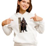 Fashion, accesorii si bijuterii - Copii - Imbracaminte copii - Pulovere si hanorace copii - Hanorac Copii Fete Star Wars Mandalorian, alb, marime S Copii - Infinity.ro