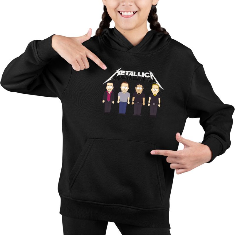 Fashion, accesorii si bijuterii - Copii - Imbracaminte copii - Pulovere si hanorace copii - Hanorac Copii Fete Metallica South Park Merch, negru, marime M Copii - Infinity.ro